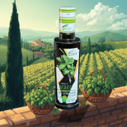 olive oil with basil