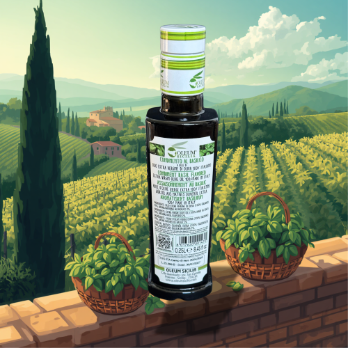 olive oil with basil