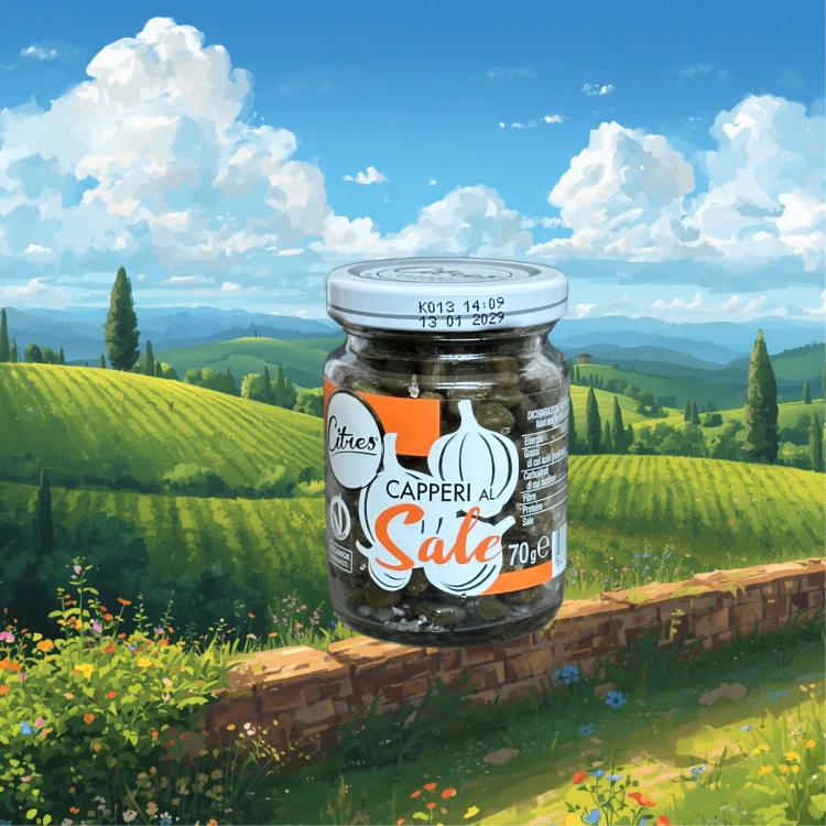capers with salt